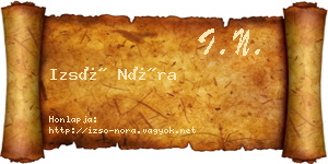 Izsó Nóra névjegykártya